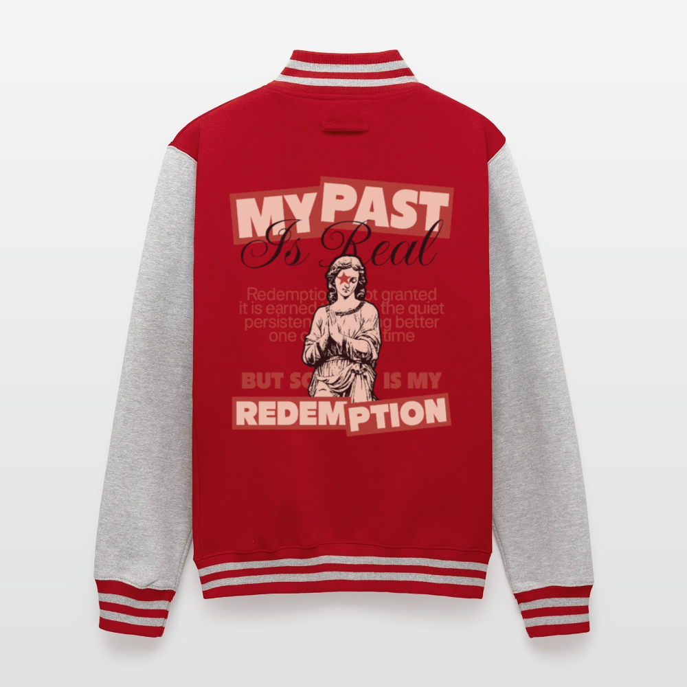 Redemption - Letterman Jacket - red/heather grey