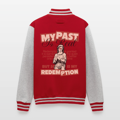 Redemption - Letterman Jacket - red/heather grey