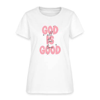 God is Good - Bold Pink -Women's Short Sleeve T-Shirt - white