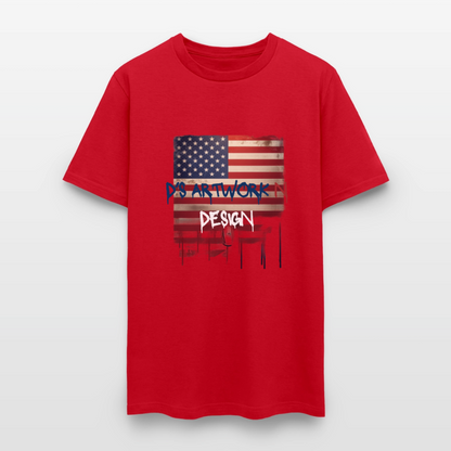 USA Drip Flag - Men's T-Shirt - red