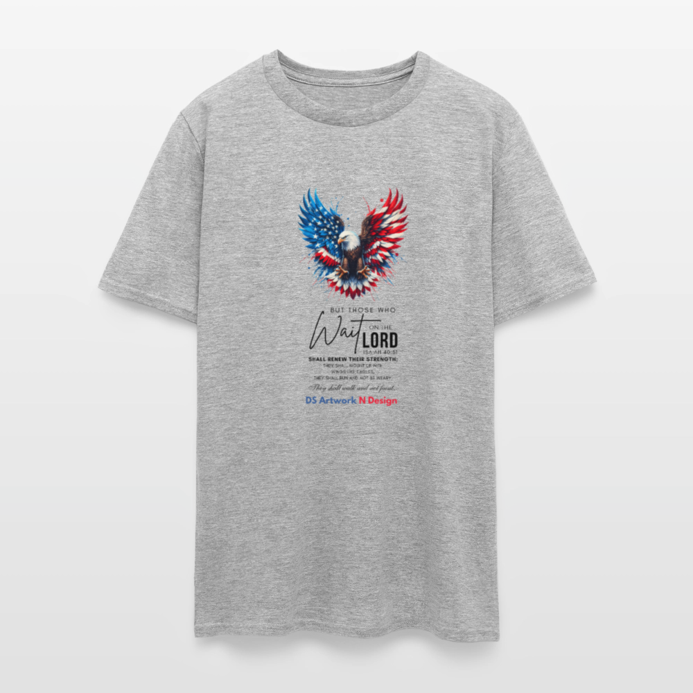 Mount on Eagles wings -Men's  T-Shirt - heather gray