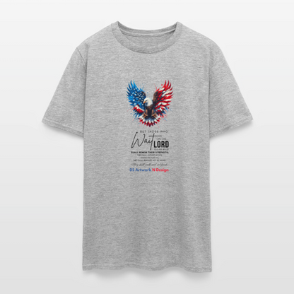 Mount on Eagles wings -Men's  T-Shirt - heather gray