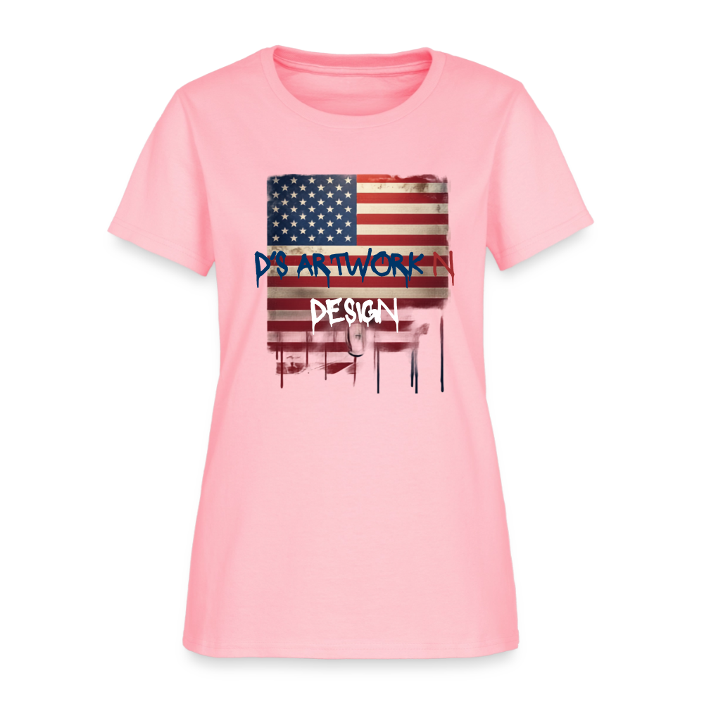 USA Flag Drip - Women's T-Shirt - pink