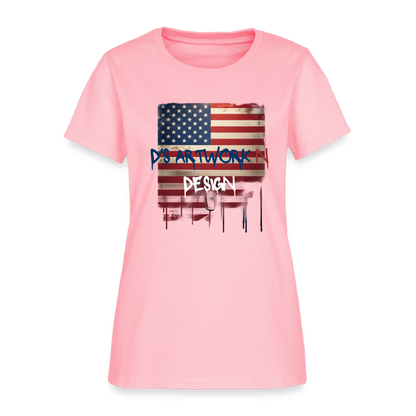 USA Flag Drip - Women's T-Shirt - pink
