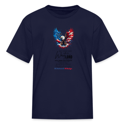 Mount on Eagles Wings - Kids' T-Shirt - navy