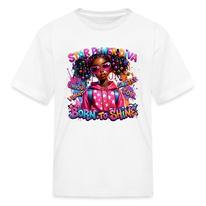 Black Girl Power - Star Power Diva Kids' T-Shirt - white