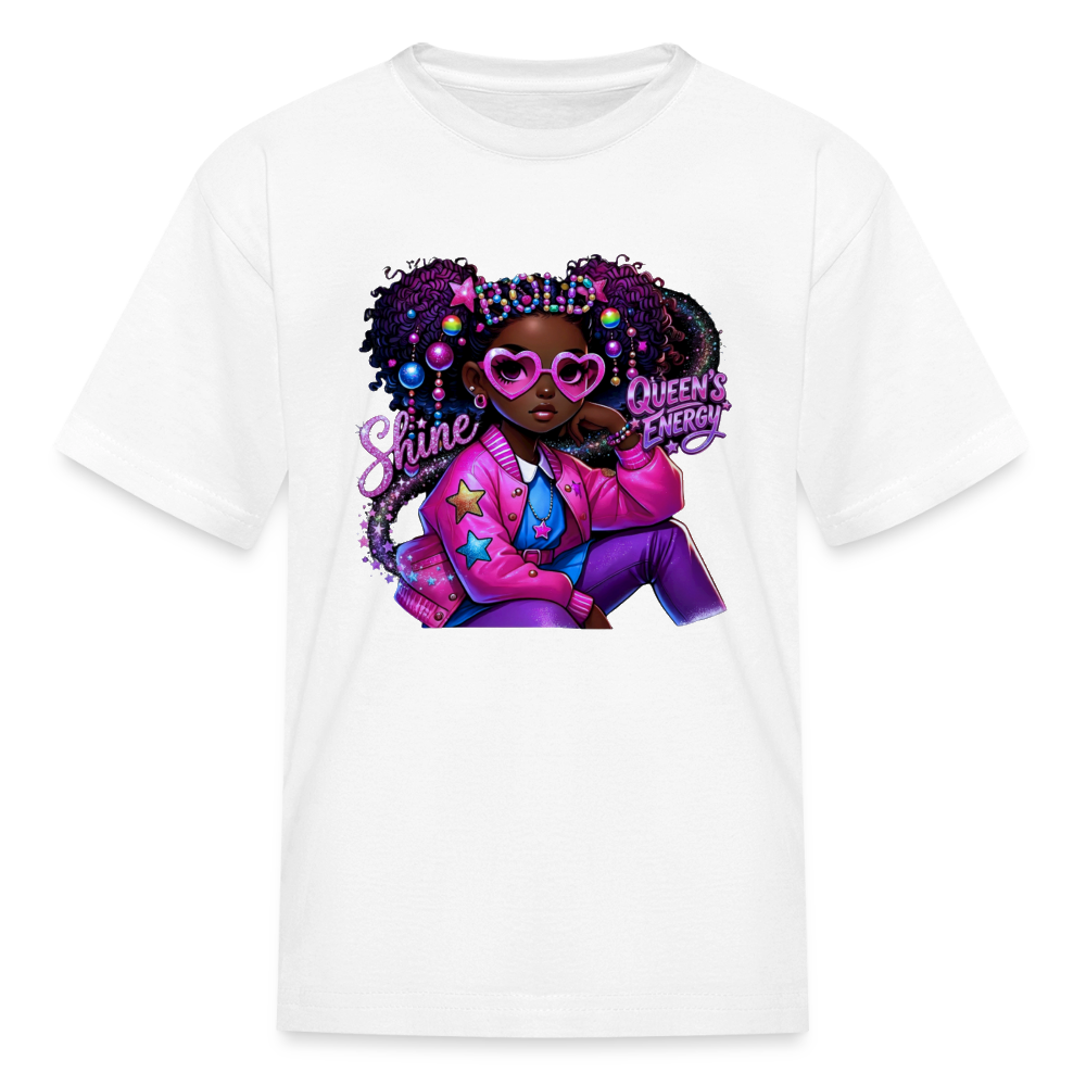 Black Girl Power - Queen's Energy Kids' T-Shirt - white