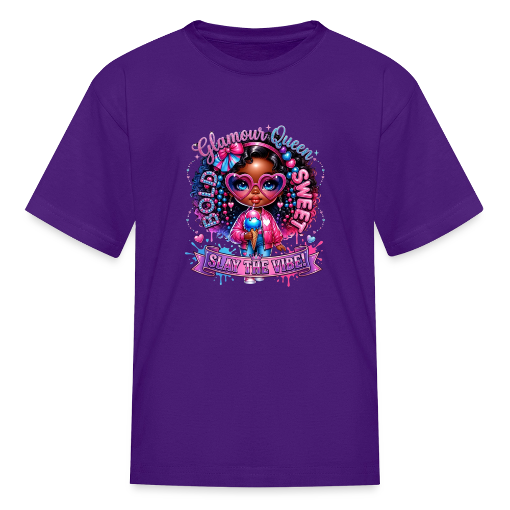 Black Girl Power - Bold and Sweet Kids' T-Shirt - purple