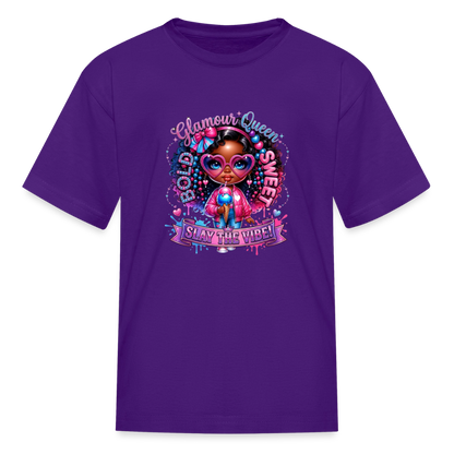 Black Girl Power - Bold and Sweet Kids' T-Shirt - purple