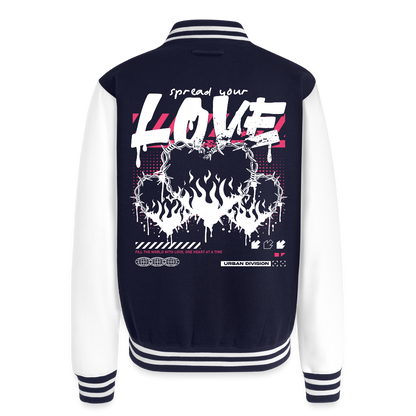 Heart of Fire - Letterman Jacket - navy/white