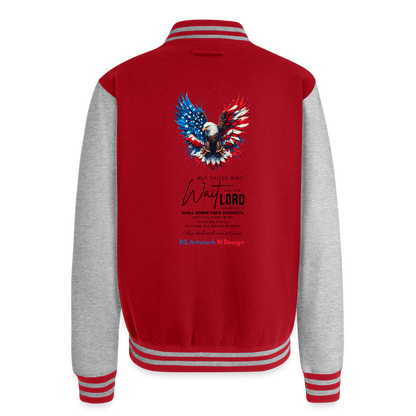 Mount on eagles wings -  Letterman Jacket - red/heather grey