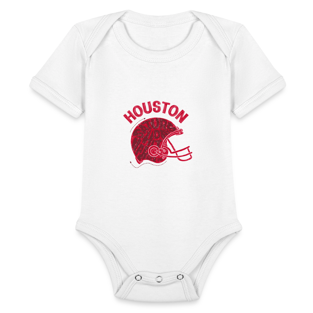 Houston Football -  Short Sleeve Baby Bodysuit - white