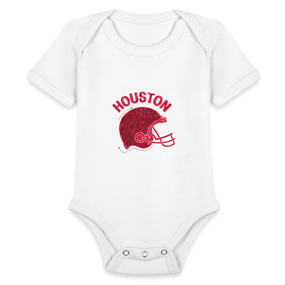 Houston Football -  Short Sleeve Baby Bodysuit - white