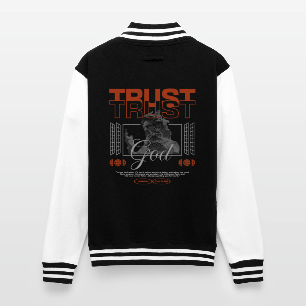 Trust god - Letterman Jacket - black/white