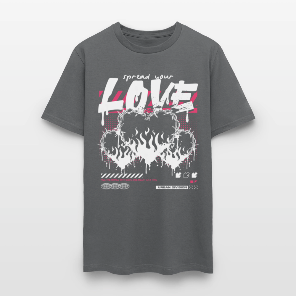 Heart on fire - Men's T-Shirt - charcoal