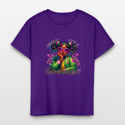 Black Girl Power - Diva Style Kids' T-Shirt - purple