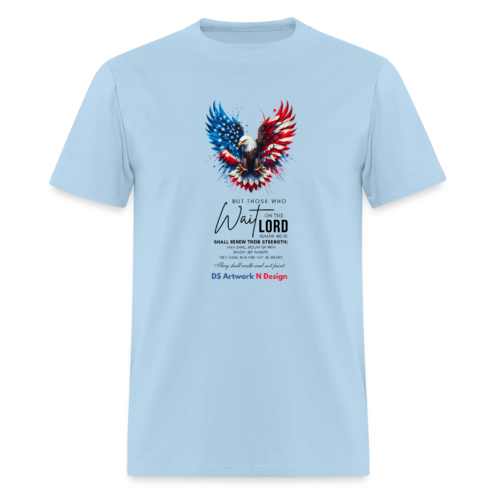 Mount on Eagles wings -Men's  T-Shirt - powder blue