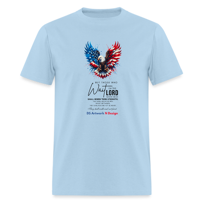 Mount on Eagles wings -Men's  T-Shirt - powder blue