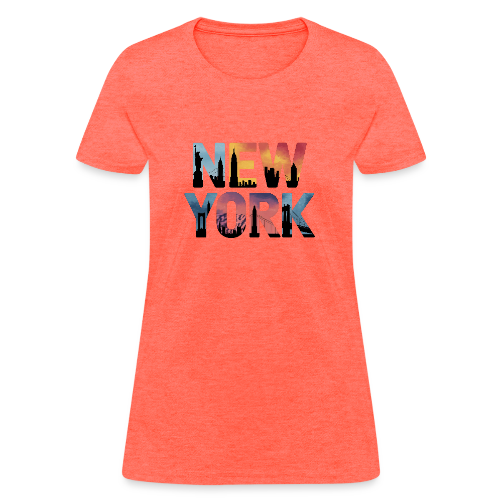 New York Color background - Women's T-Shirt - heather coral