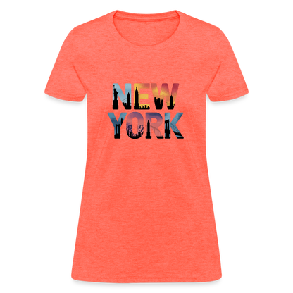New York Color background - Women's T-Shirt - heather coral