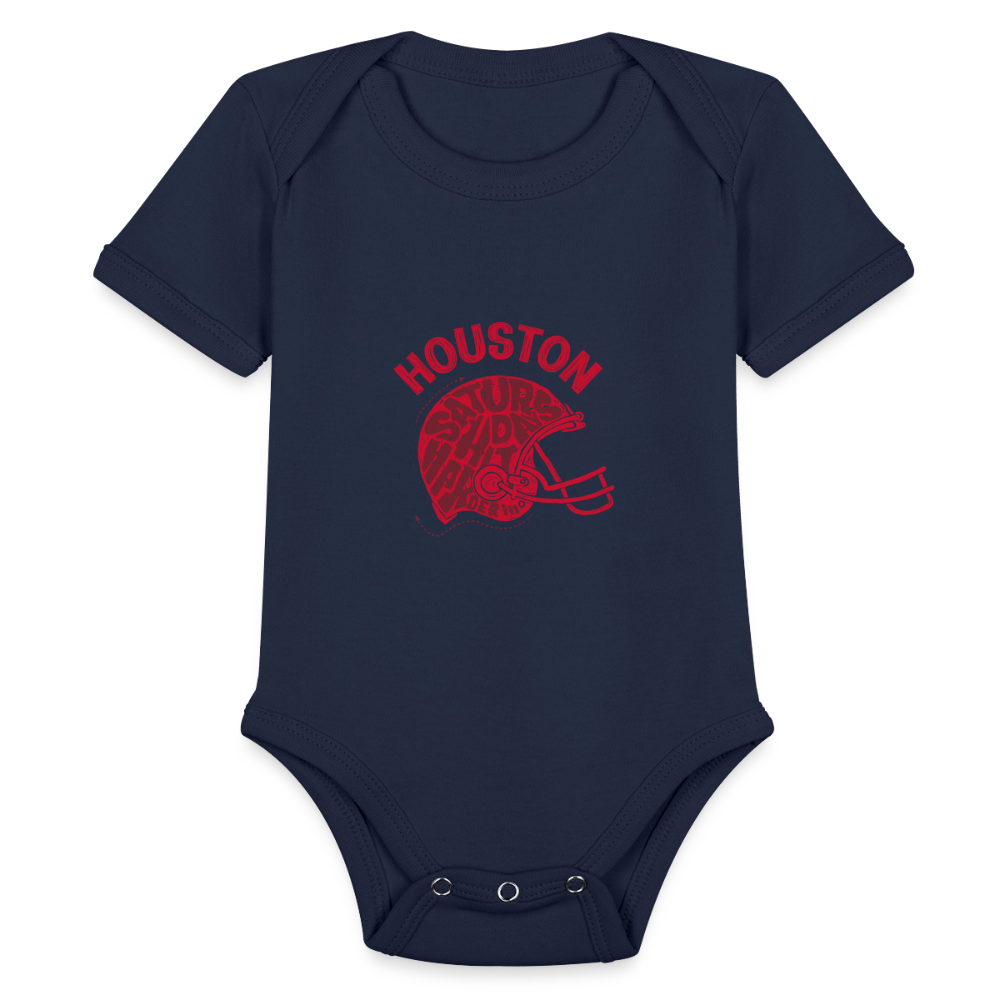 Houston Football -  Short Sleeve Baby Bodysuit - dark navy