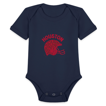 Houston Football -  Short Sleeve Baby Bodysuit - dark navy