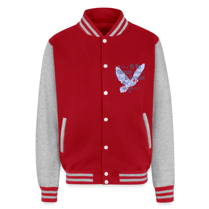 God is with Us - Letterman Jacket - red/heather grey