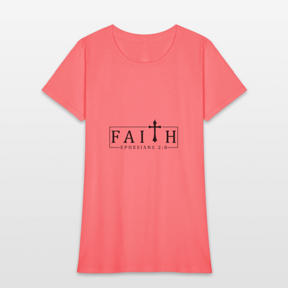 Ephesians 2:8 - Women's T-Shirt - coral