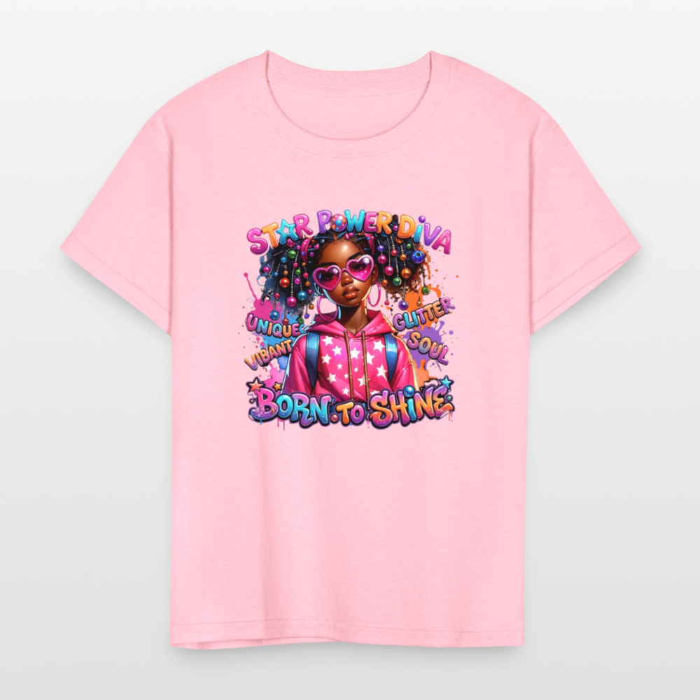 Black Girl Power - Star Power Diva Kids' T-Shirt - pink