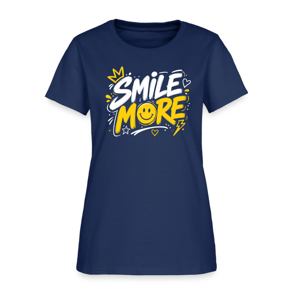 Smile More - Graffiti Women's T-Shirt -  blue dusk