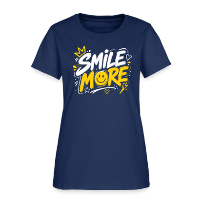 Smile More - Graffiti Women's T-Shirt -  blue dusk