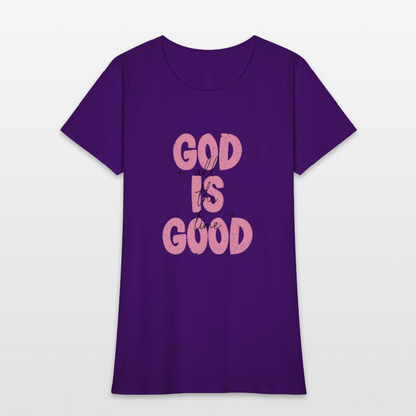 God is Good - Bold Pink -Women's Short Sleeve T-Shirt - purple