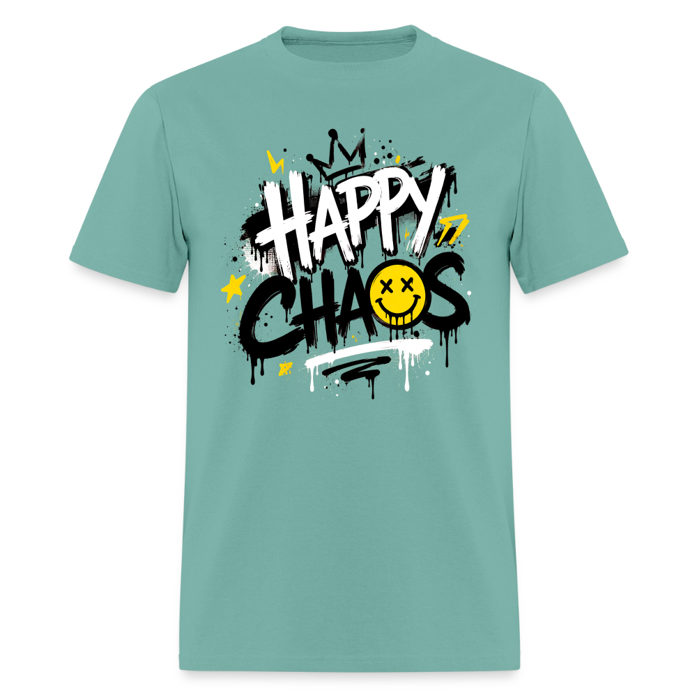 Happy Chaos - Graffiti Men's T-Shirt - aquatic