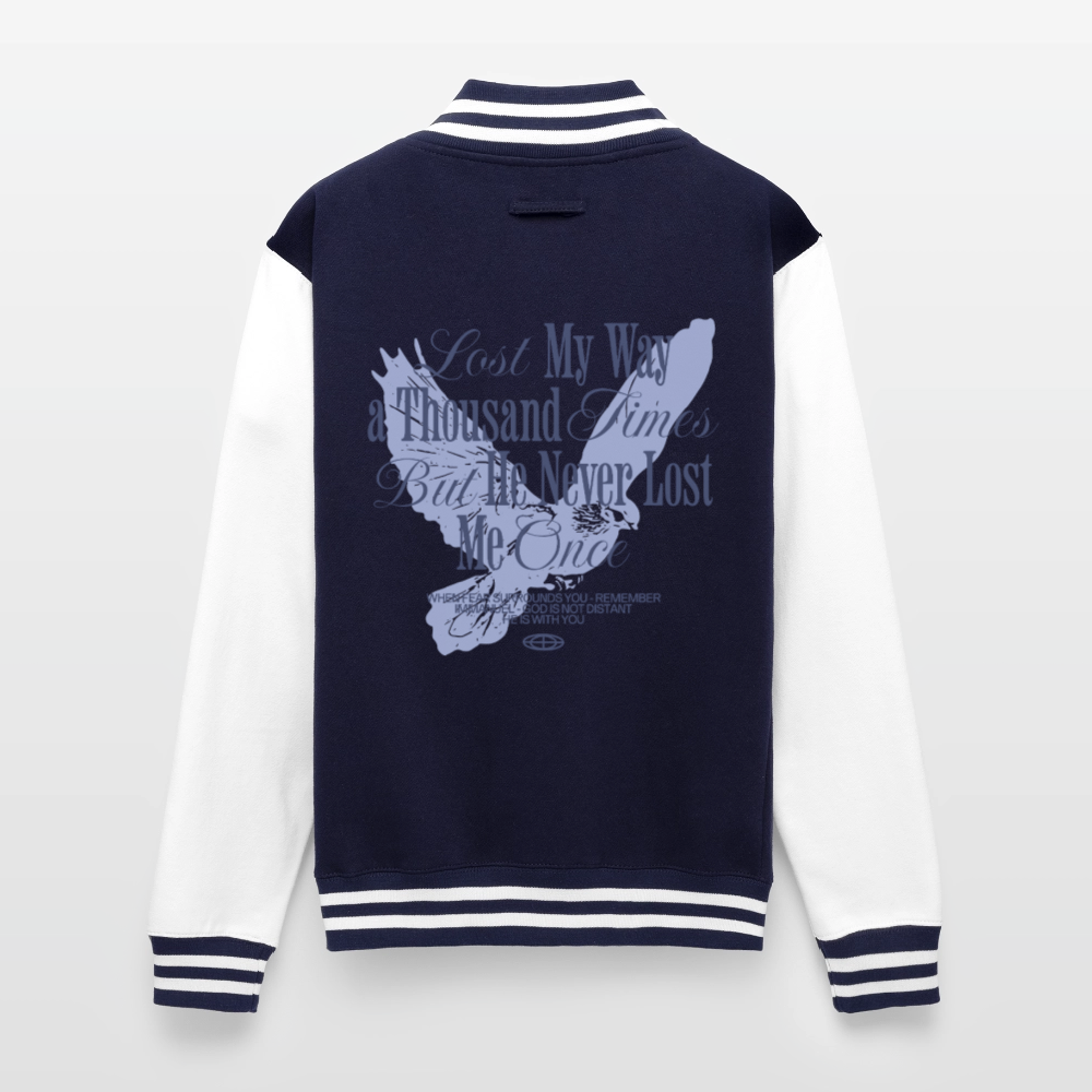 God is with Us - Letterman Jacket - navy/white