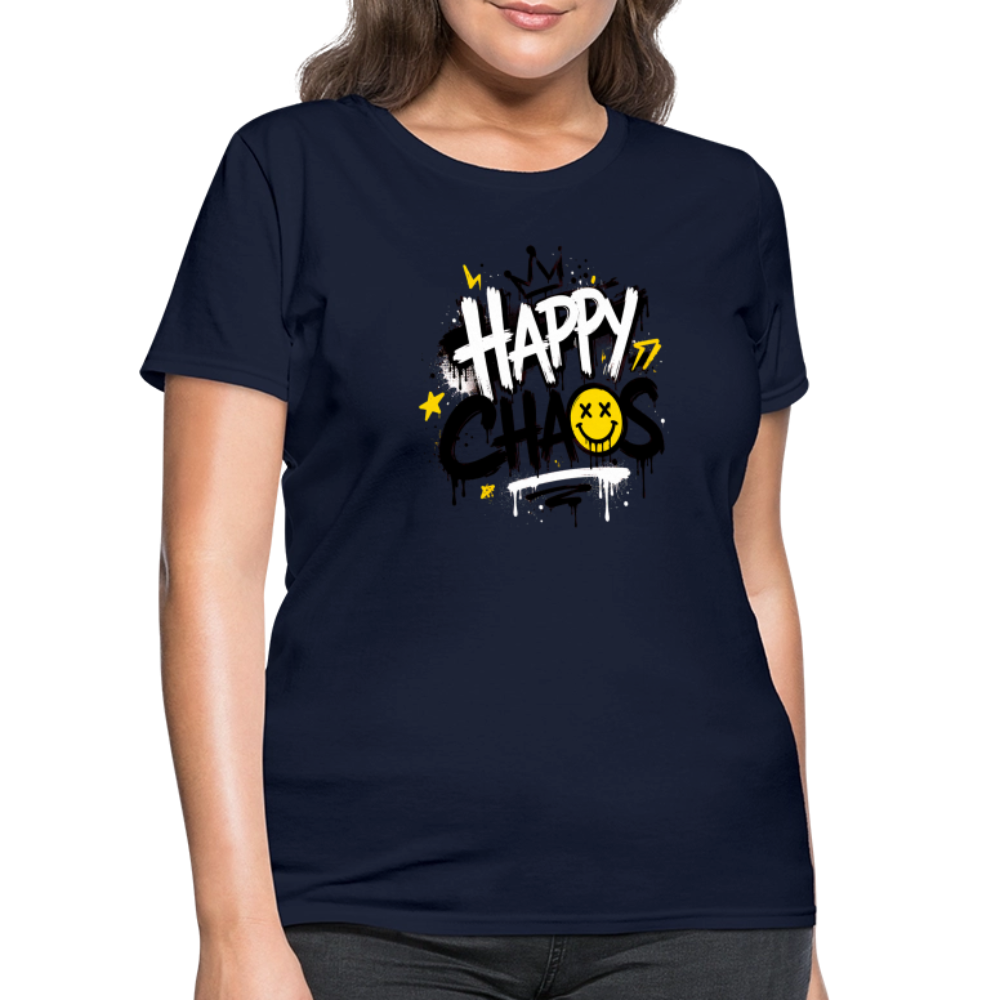 Happy Chaos - Graffiti Women's T-Shirt - navy
