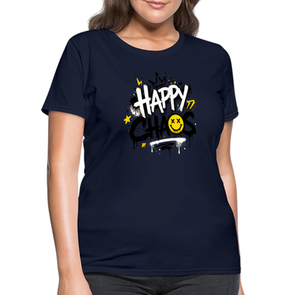 Happy Chaos - Graffiti Women's T-Shirt - navy