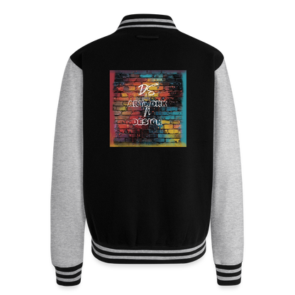 Brick Wall Art -  Letterman Jacket - black/heather grey