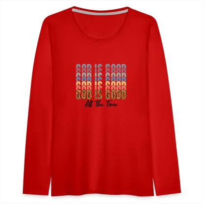 God is Good - Colorful Women's Long Sleeve T-Shirt - red