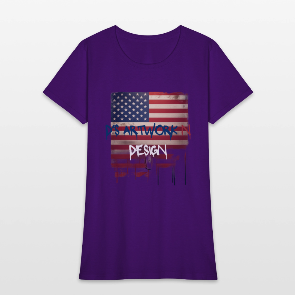 USA Flag Drip - Women's T-Shirt - purple