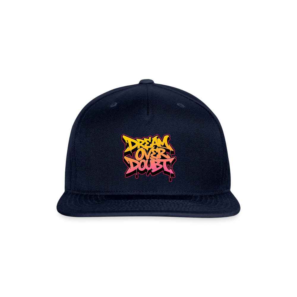 Dream Over Doubt - Graffiti Snapback Baseball Cap - navy