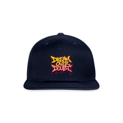 Dream Over Doubt - Graffiti Snapback Baseball Cap - navy
