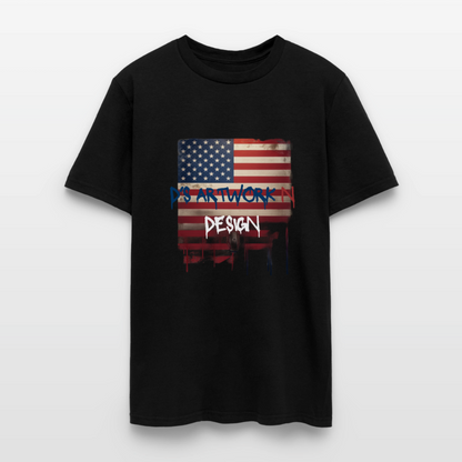 USA Drip Flag - Men's T-Shirt - black