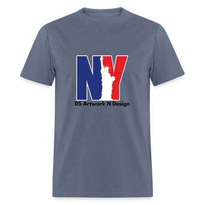 NY - Blue and Red Tee - denim