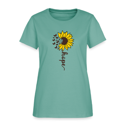 Sunflower of Hope - floral Women's T-Shirt - aquatic