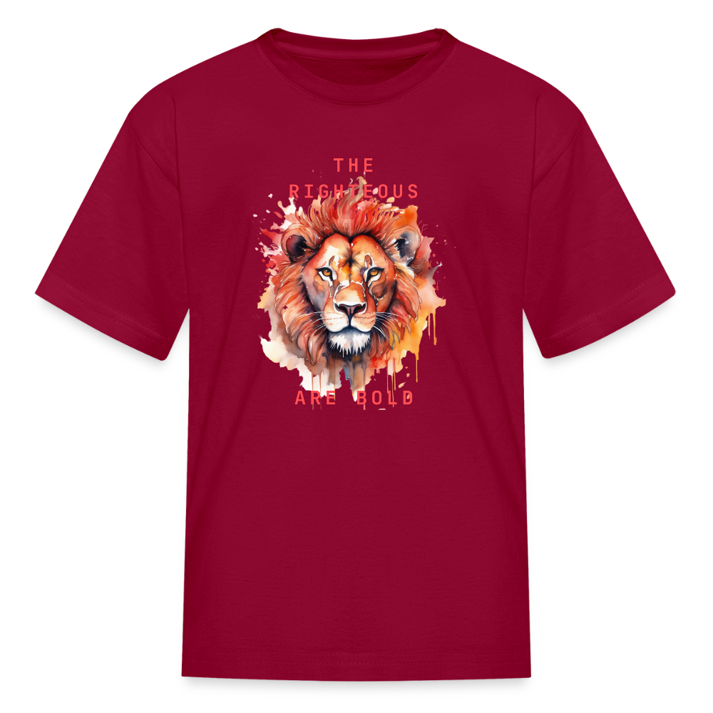 Bold Lion - Kids T-Shirt - dark red