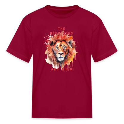Bold Lion - Kids T-Shirt - dark red