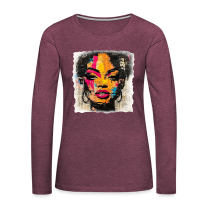 Pop Culture Women-2- Long Sleeve T-Shirt - heather burgundy