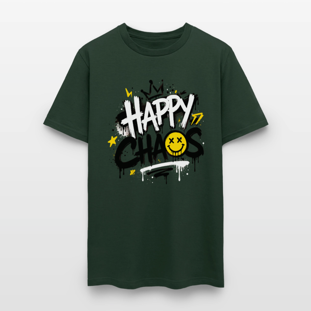 Happy Chaos - Graffiti Men's T-Shirt - forest green