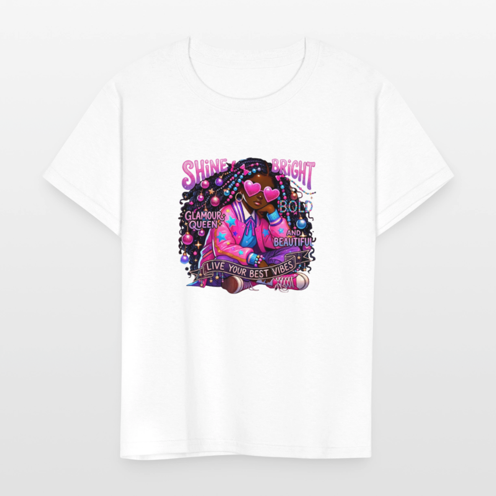 Black Girl Power -  Cosmic Diva Kids' T-Shirt - white