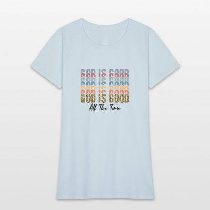 Good is God - Colorful Women's short Sleeve T-Shirt - light blue